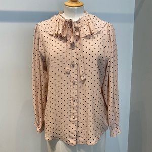 The Kooples Pink Polka dot Blouse Size 1